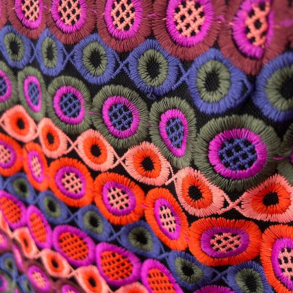 Anthropologie Hutch Embroidered Ellen Mini Skirt Purple Pink Green Size 6‎ - Picture 5 of 13